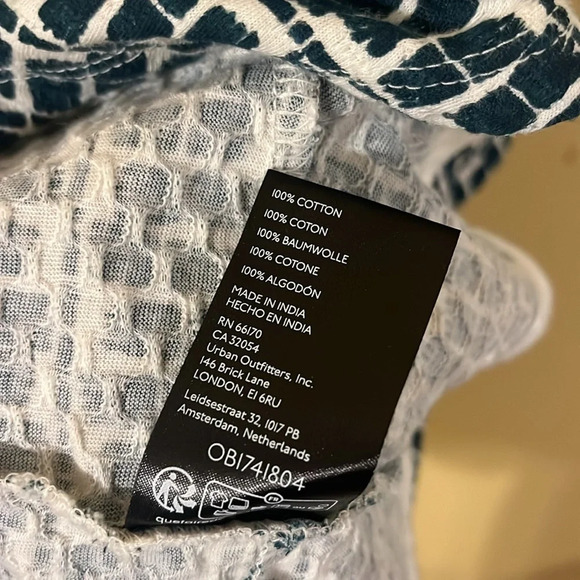 Anthropologie Blue Patterned Blouse - Picture 3 of 5